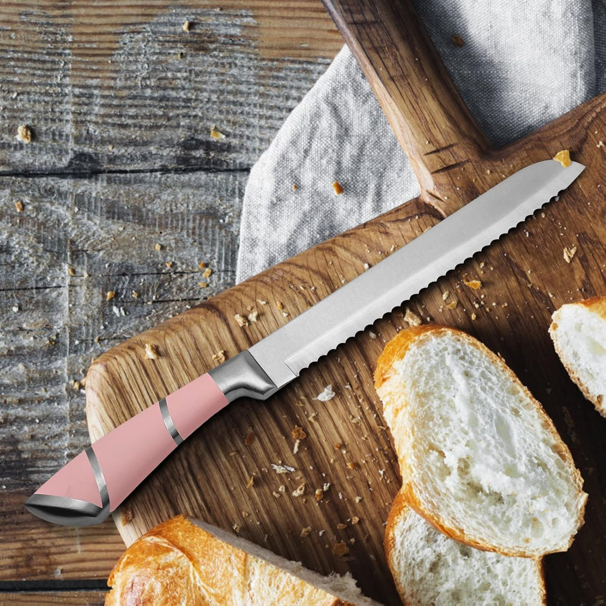 9-Pieces Knife Set with Block, Stainless Steel Knife Block Set
