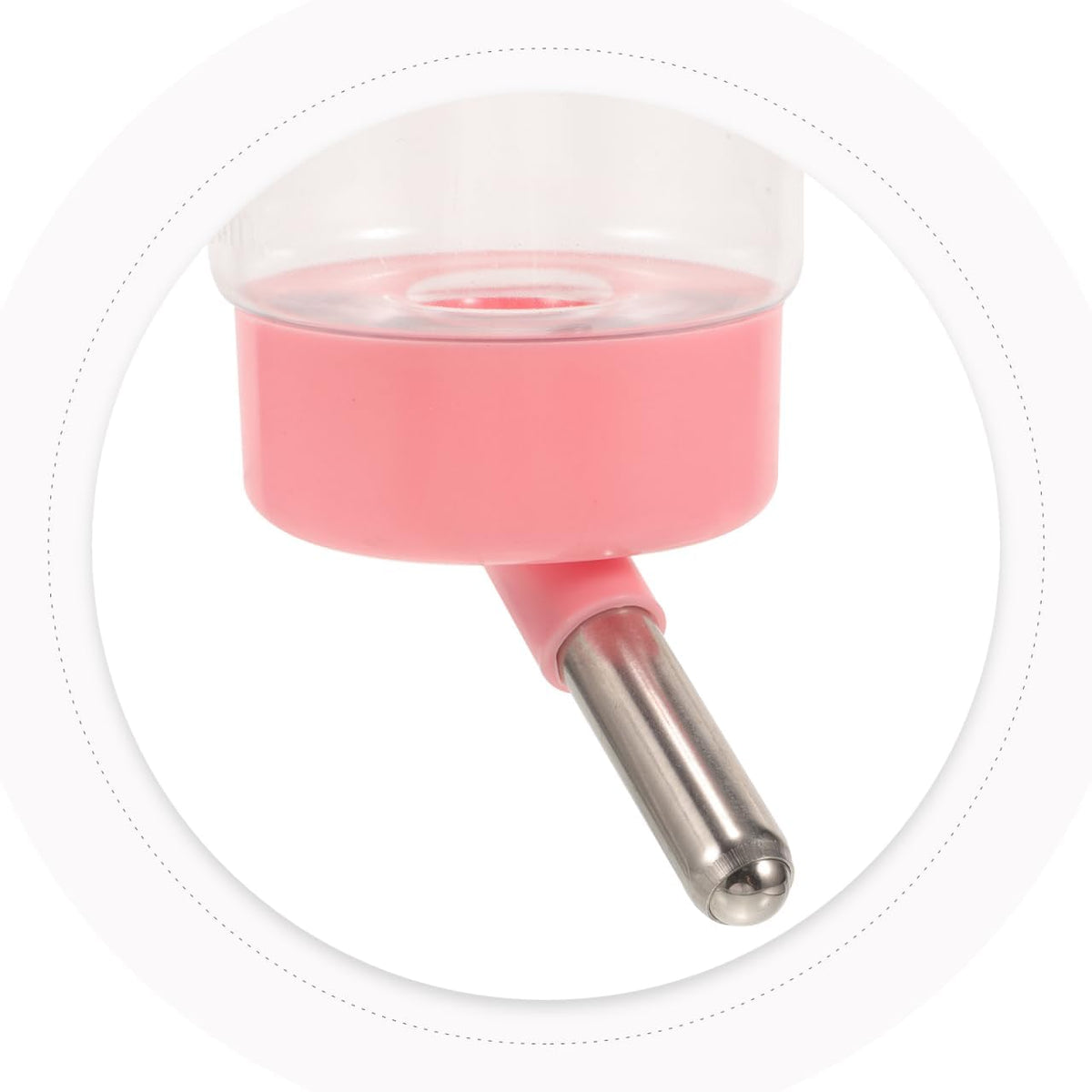 Pet Water Bottle Hanging 400ml Dog Cat Rabbit Water Dispenser Leakproof Odorless Easy to Install Pink Design