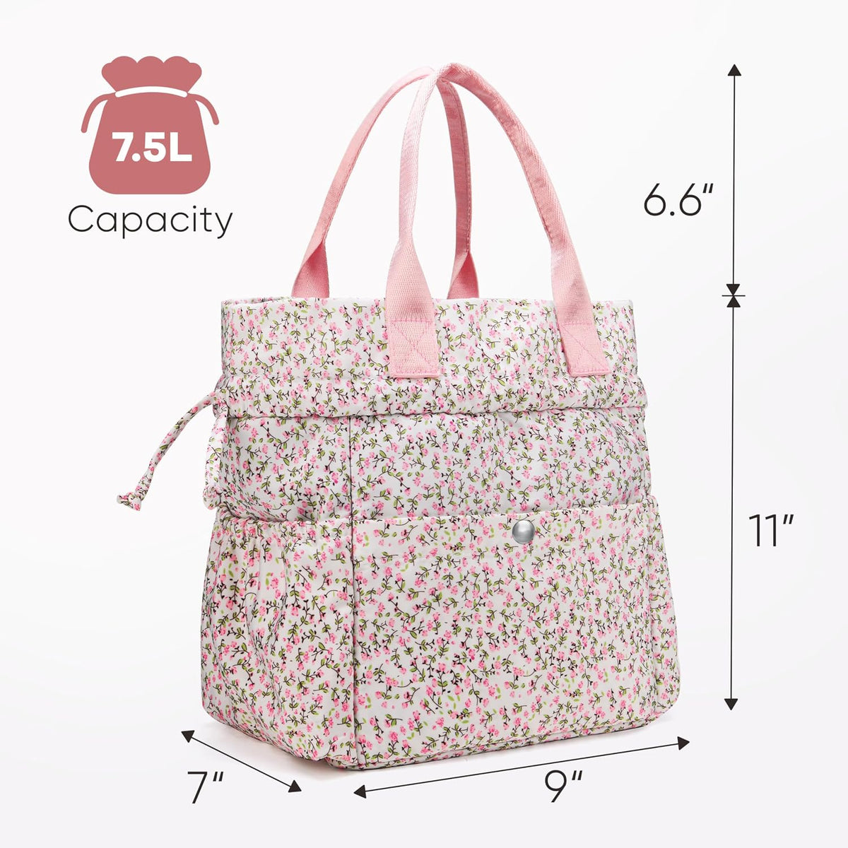 Lunch Bag Women Insulated Lunch Box with Water Bottle Holder