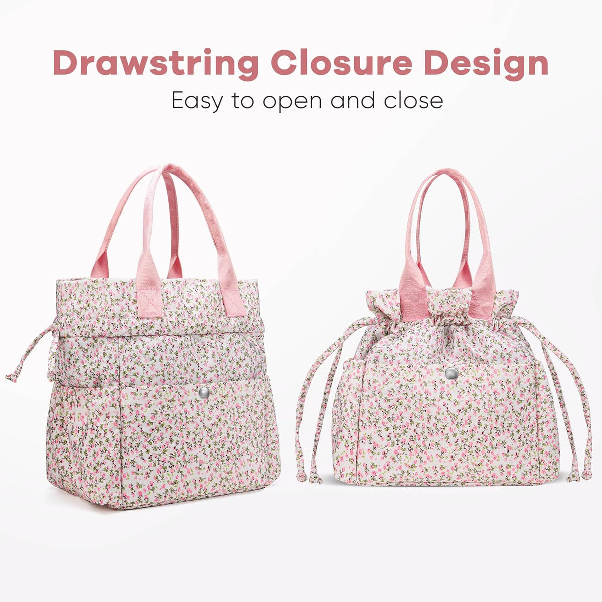 Lunch Bag Women Insulated Lunch Box with Water Bottle Holder