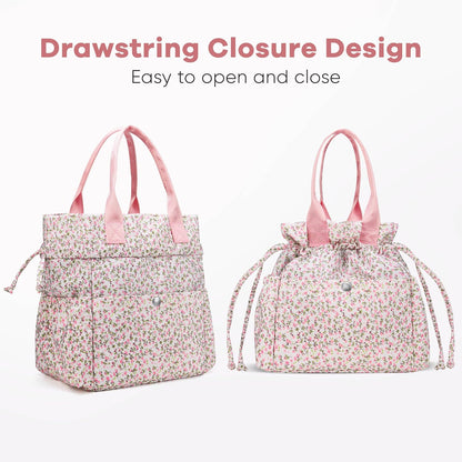 Lunch Bag Women Insulated Lunch Box with Water Bottle Holder