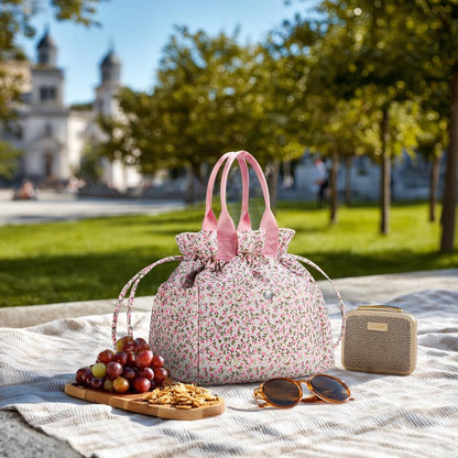 Lunch Bag Women Insulated Lunch Box with Water Bottle Holder
