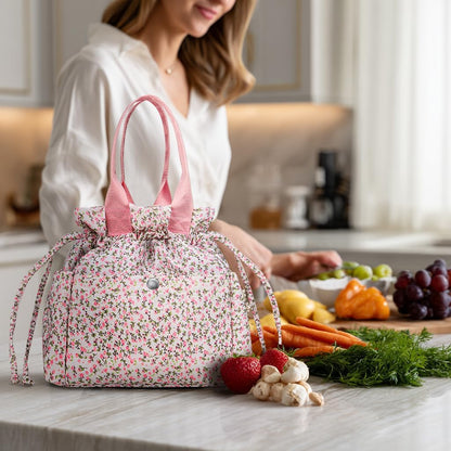 Lunch Bag Women Insulated Lunch Box with Water Bottle Holder