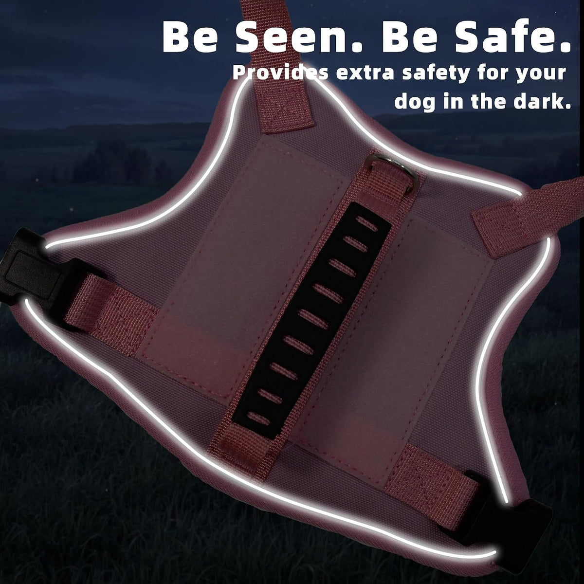 AIITLE No Pull Small Dog Harness Reflective Adjustable Vest, Pink XS