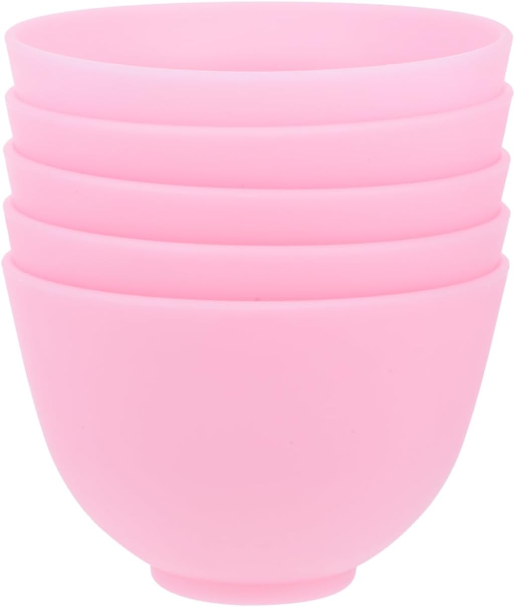 Silicone Facial Mask Mixing Bowl Pink Medium Size 4 Inch Lightweight Easy Clean Diy Skincare Tool for Home Spa and Travel