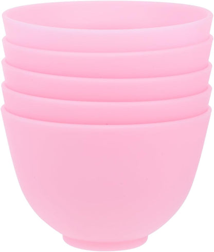 Silicone Facial Mask Mixing Bowl Pink Medium Size 4 Inch Lightweight Easy Clean Diy Skincare Tool for Home Spa and Travel