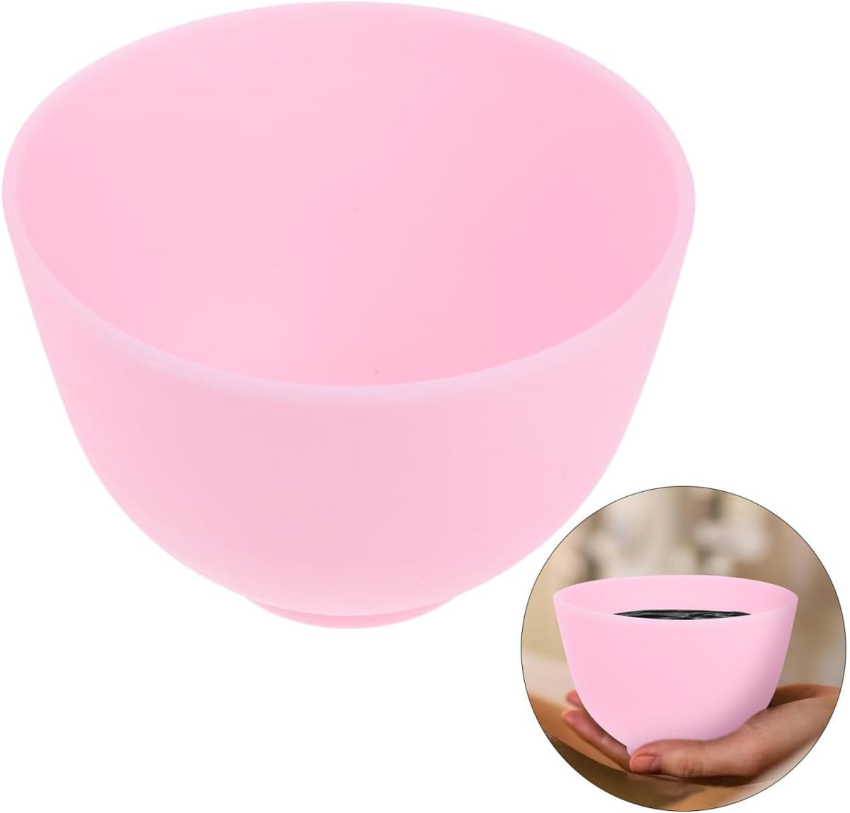 Silicone Facial Mask Mixing Bowl Pink Medium Size 4 Inch Lightweight Easy Clean Diy Skincare Tool for Home Spa and Travel