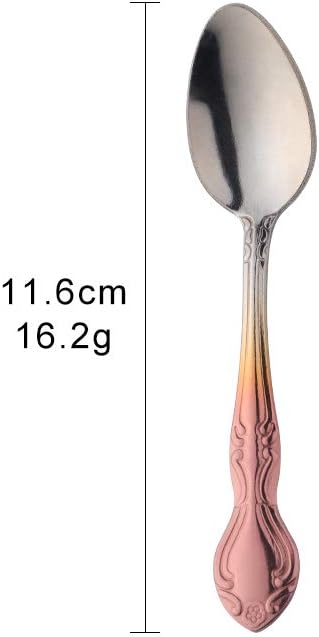 Coffee Spoon Set of 12, Mini Stainless Steel Espresso Spoons for Dessert, Tea, Appetizer - 4.6 Inch Gradient Rose Gold