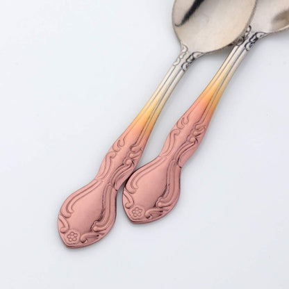 Coffee Spoon Set of 12, Mini Stainless Steel Espresso Spoons for Dessert, Tea, Appetizer - 4.6 Inch Gradient Rose Gold