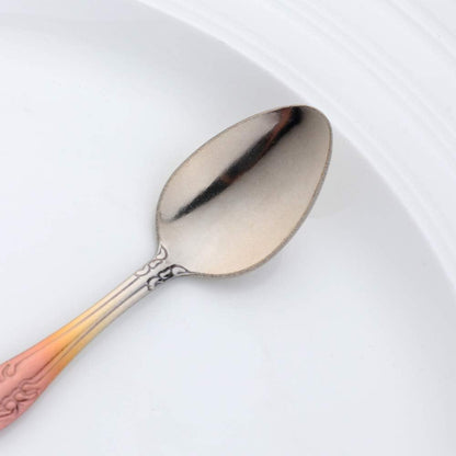 Coffee Spoon Set of 12, Mini Stainless Steel Espresso Spoons for Dessert, Tea, Appetizer - 4.6 Inch Gradient Rose Gold