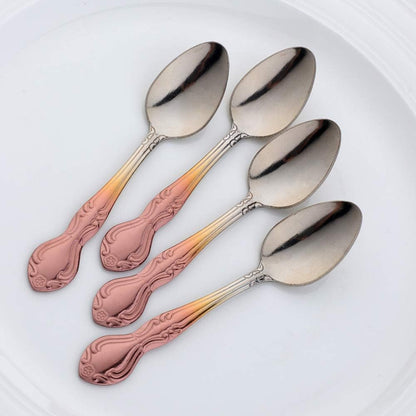 Coffee Spoon Set of 12, Mini Stainless Steel Espresso Spoons for Dessert, Tea, Appetizer - 4.6 Inch Gradient Rose Gold
