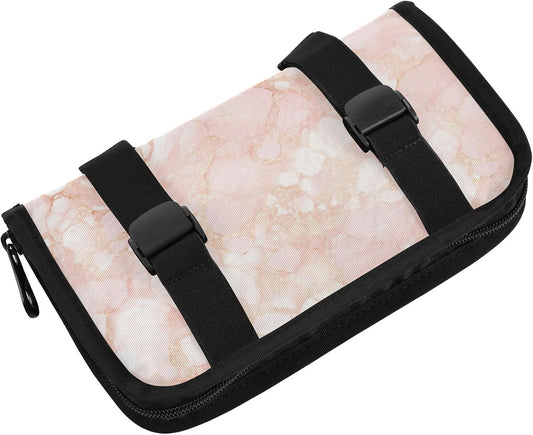 Hanging refillable visor tissue holder napkin holder sun visor with Adjustable straps & zipper Refillable tissue dispenser for vehicle Peach Gold Irregular Marble