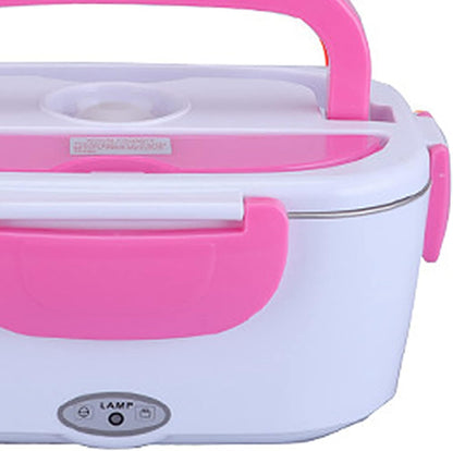 Electric Lunch Box, Portable Food Warmer and Heater Lunch Box for Home Kitchen Travel with Spoon, Liner, Dish Box, Pink 110V US Plug