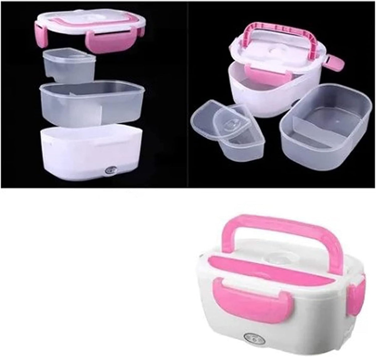 Electric Lunch Box, Portable Food Warmer and Heater Lunch Box for Home Kitchen Travel with Spoon, Liner, Dish Box, Pink 110V US Plug