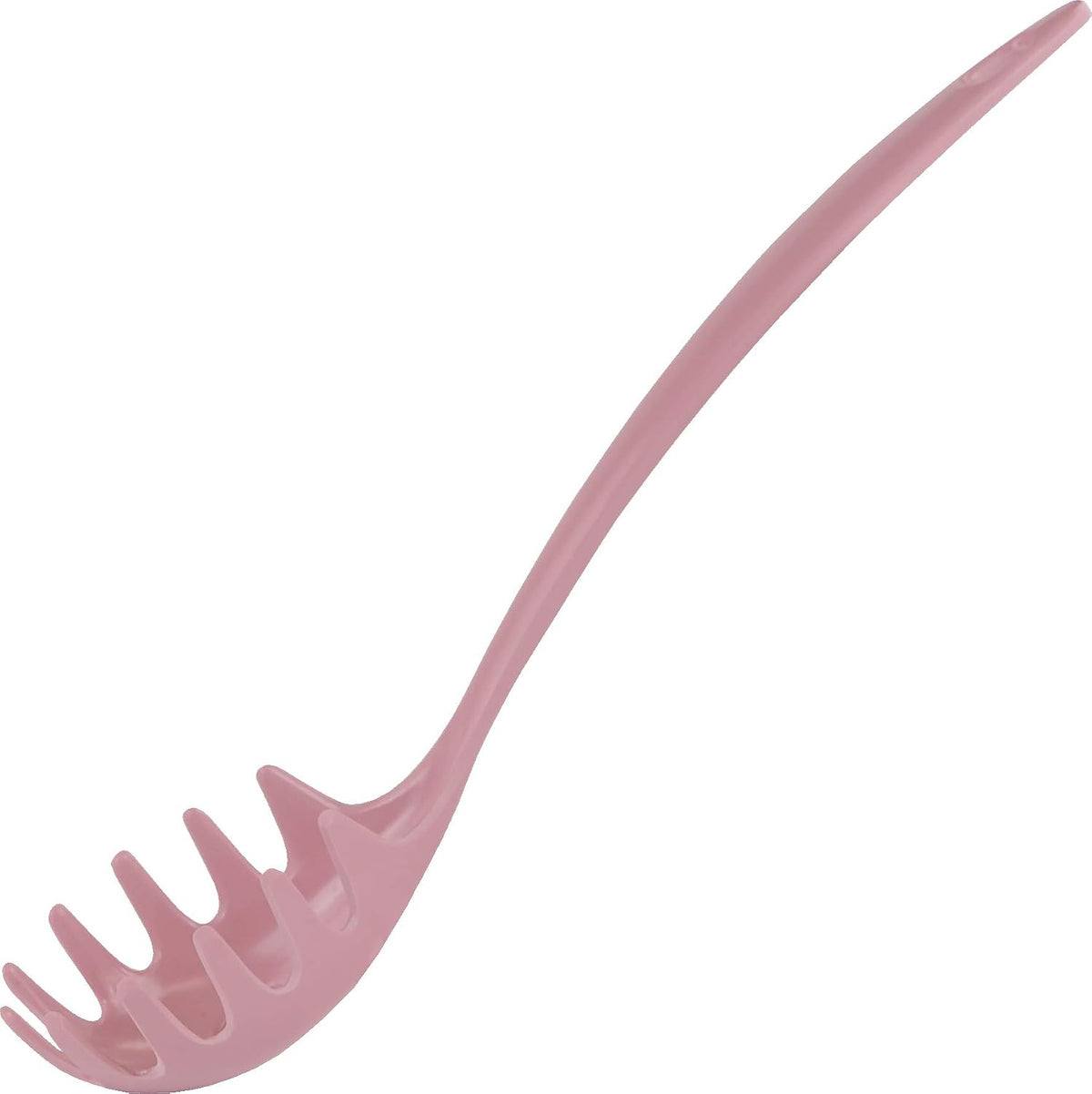 Spaghetti Spoon, Pasta Server, Fork with Ergonomic Handle, Heat Resistant, BPA Free with Ergonomic Handle,11.5 inch Melamine Utensil , Pink