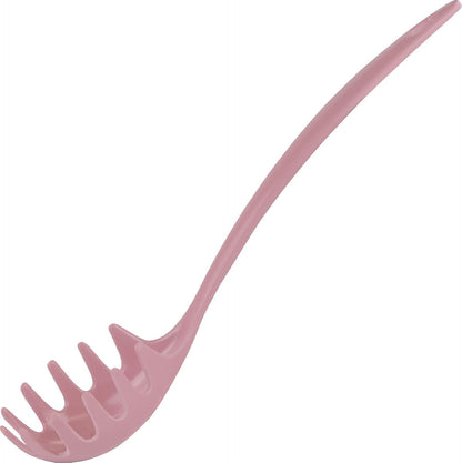 Spaghetti Spoon, Pasta Server, Fork with Ergonomic Handle, Heat Resistant, BPA Free with Ergonomic Handle,11.5 inch Melamine Utensil , Pink