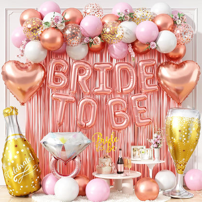 Rose Gold Bachelorette Party Decorations Bride To Be Bridal Shower Balloons
