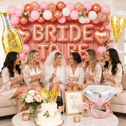Rose Gold Bachelorette Party Decorations Bride To Be Bridal Shower Balloons