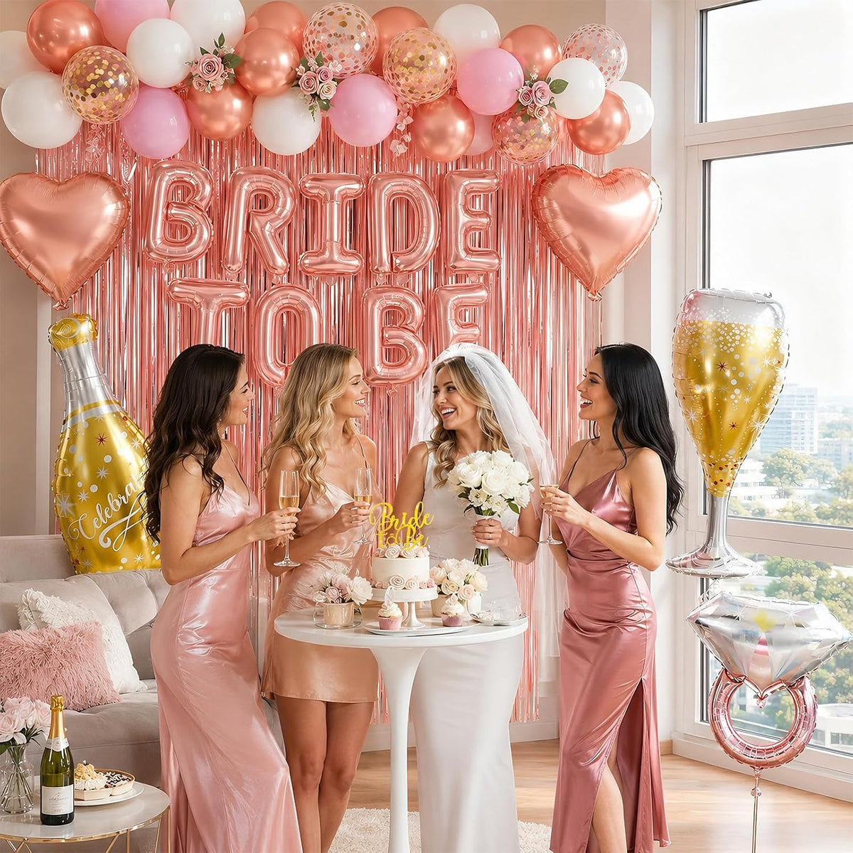 Rose Gold Bachelorette Party Decorations Bride To Be Bridal Shower Balloons