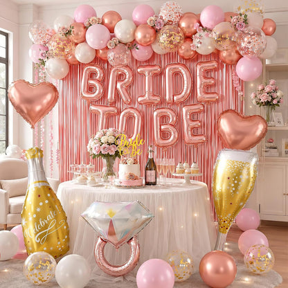 Rose Gold Bachelorette Party Decorations Bride To Be Bridal Shower Balloons