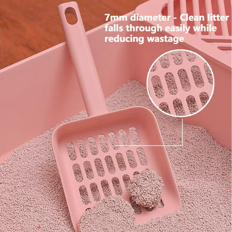2 in 1 Cat Litter Scoop with Holder Stand Cat Stuff Cat Scooper for Litter Box Cat Accessories Cat Supplies Kitty Pink