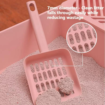 2 in 1 Cat Litter Scoop with Holder Stand Cat Stuff Cat Scooper for Litter Box Cat Accessories Cat Supplies Kitty Pink
