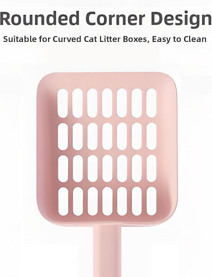 2 in 1 Cat Litter Scoop with Holder Stand Cat Stuff Cat Scooper for Litter Box Cat Accessories Cat Supplies Kitty Pink