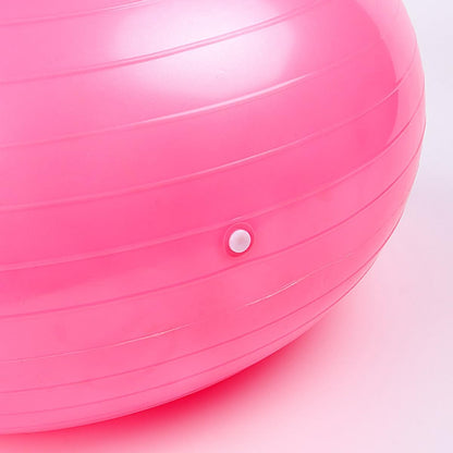 Donut Workout Ball Inflatable PVC Stability Exercise Ball with Air Pump Thickened Explosion-Proof for Balance and Strength Training Light Pink