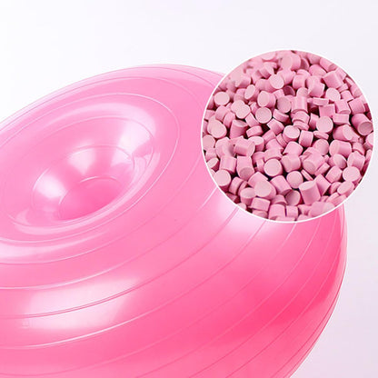 Donut Workout Ball Inflatable PVC Stability Exercise Ball with Air Pump Thickened Explosion-Proof for Balance and Strength Training Light Pink