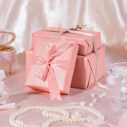 30 Inch Jumbo Pink Wrapping Paper - 81.5 Sq Ft Pearly-Lustre Solid Color Pink Wrapping Paper Perfect for Baby Shower, Wedding, Birthday, Valentine's Day - 30 inch x 33 feet