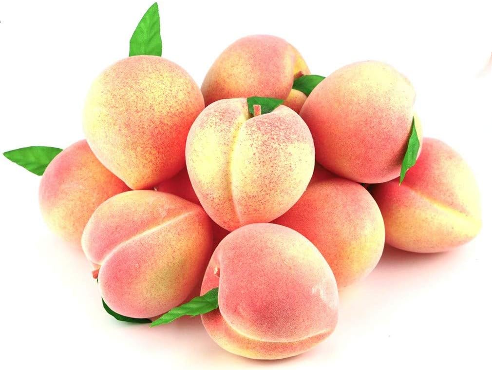 12Pcs Fake Peach Artificial Fruits Model Lifelike Peaches Home House Kitchen Party Decoration Desk Ornament