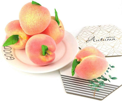 12Pcs Fake Peach Artificial Fruits Model Lifelike Peaches Home House Kitchen Party Decoration Desk Ornament