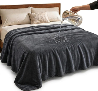 Waterproof Blanket King Size 80x90 - Triple Layer TPU Protection for Bed, Couch, Sofa - Soft Fleece Absorbent Throw for Adults, Kids, Pets, Incontinence - Machine Washable Reusable Mattress Protector