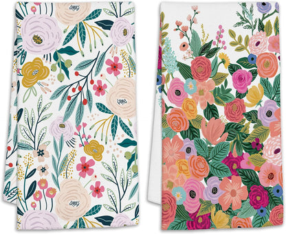 Pink Flower Floral Blossom Hand Towels Set of 2 Decorative Hand Bath Towel for Bathroom Kitchen Accessories Hotel Spa Valentines Mothers Day Wedding Gifts 18 X 24 Inches