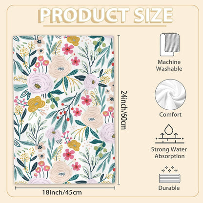 Pink Flower Floral Blossom Hand Towels Set of 2 Decorative Hand Bath Towel for Bathroom Kitchen Accessories Hotel Spa Valentines Mothers Day Wedding Gifts 18 X 24 Inches