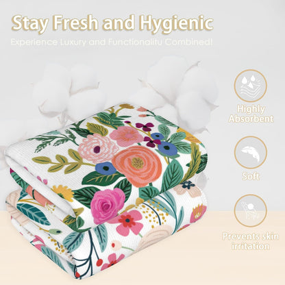 Pink Flower Floral Blossom Hand Towels Set of 2 Decorative Hand Bath Towel for Bathroom Kitchen Accessories Hotel Spa Valentines Mothers Day Wedding Gifts 18 X 24 Inches