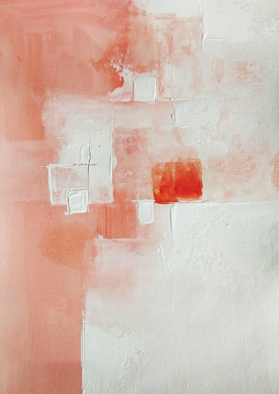 Coral Pink White Minimalist Abstract Texture 6x8 Rug for Living Room Bedroom Dining Room Machine Washable Non Slip Soft Large Carpet Nursery Dorm Guestroom Mats Modern Fresh Unique Art Deco Rugs
