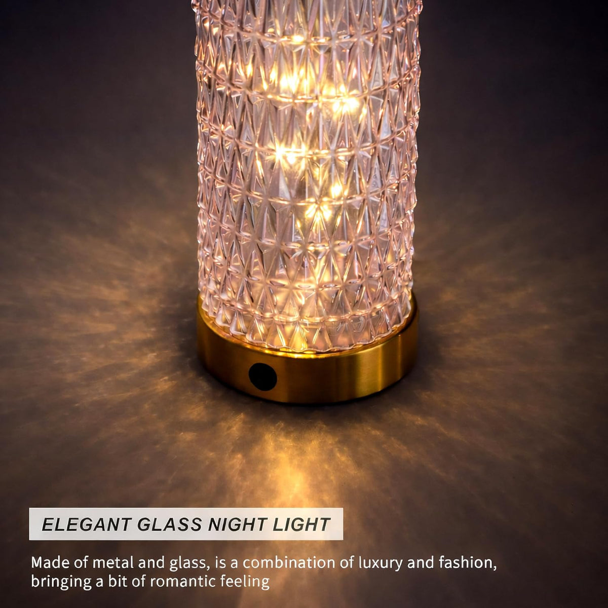 27.75" Pink Table Lamps Set of 2 with Glass Nightlight for Bedside