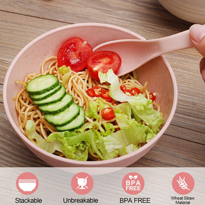 26 OZ Wheat Straw Cereal Bowls with Dust-Proof Lid, Reusable Bowls for Kitchen, Set of 4, Microwave and Dishwasher Safe for Soup, Oatmeal, Ramen, Camping, Kids, College Dorm Room, Blush