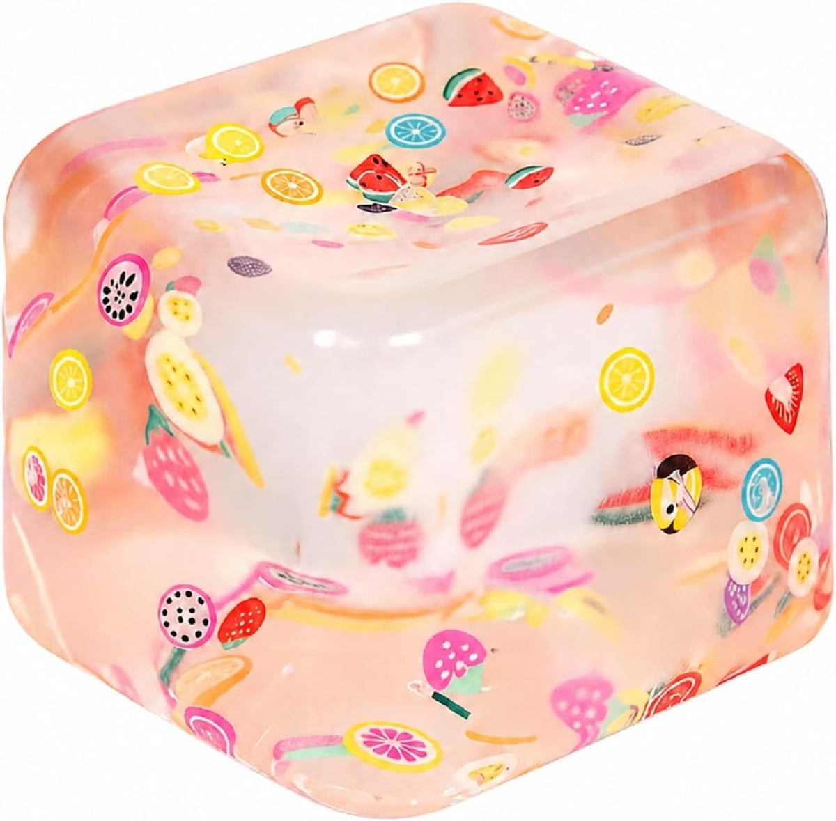 Fruit Slice Squeeze Cube, 5.5cm (2.17in), Ages 3+ (Multiple Colors)
