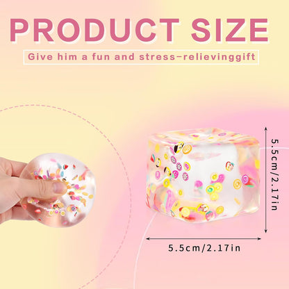 Fruit Slice Squeeze Cube, 5.5cm (2.17in), Ages 3+ (Multiple Colors)