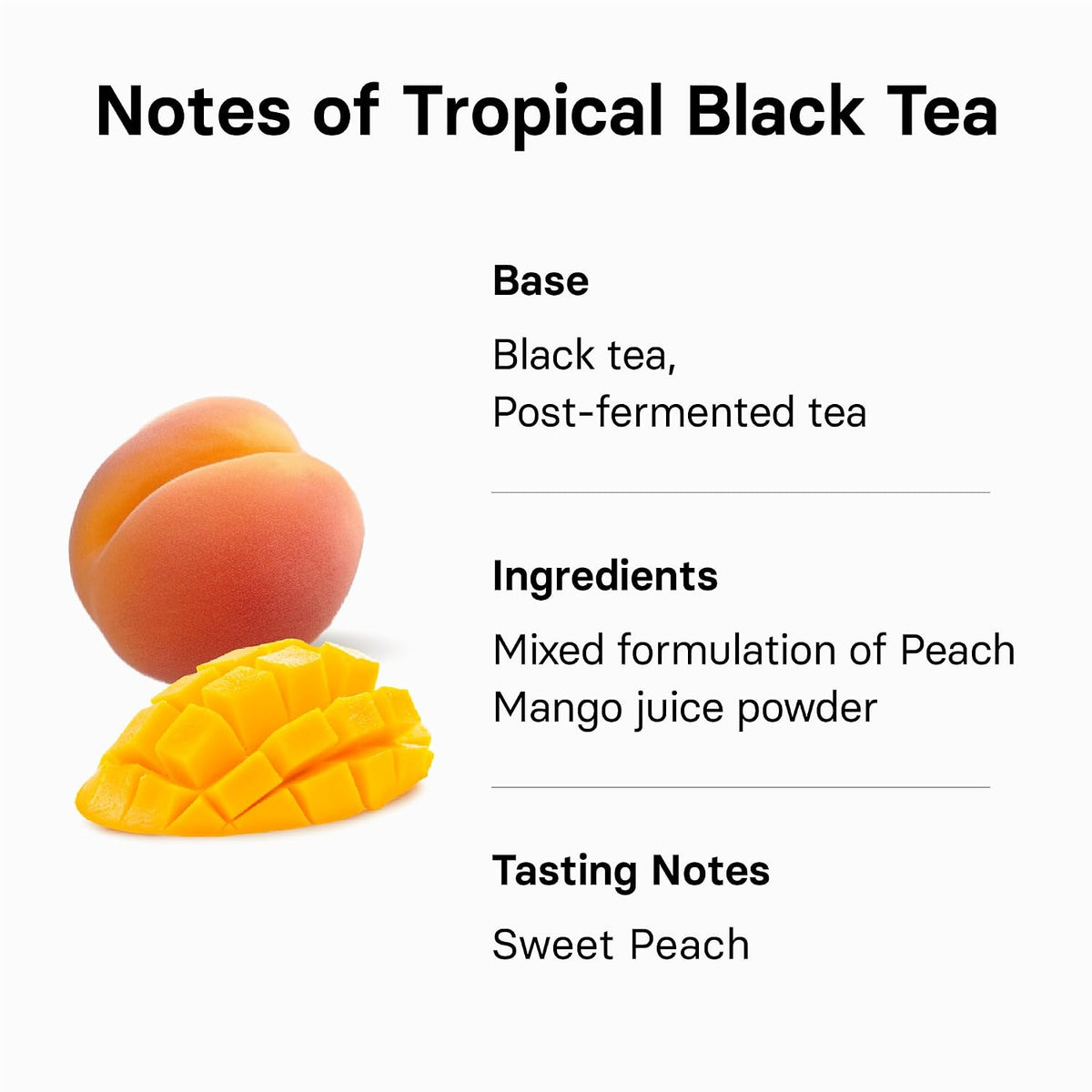 Peach Black Tea (Peach Flavor), Iced tea bags, Fruit tea Blend, Premium Teabags from Jeju Island, 20 count