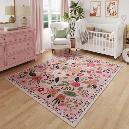 Area Rug 3x5 Washable, Pink