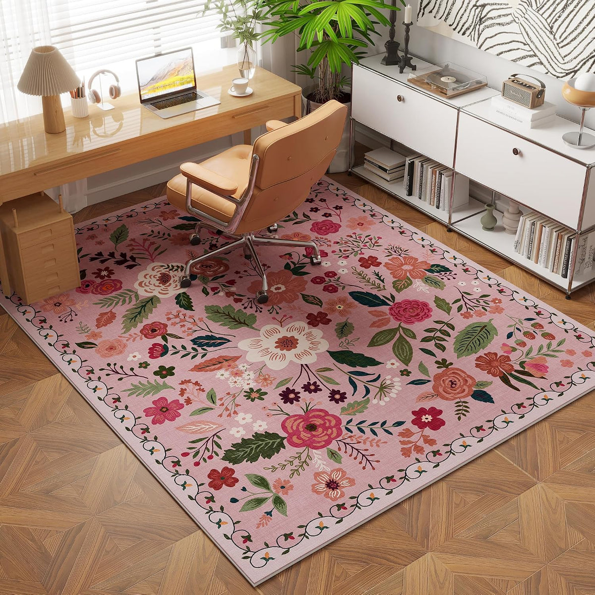 Area Rug 3x5 Washable, Pink