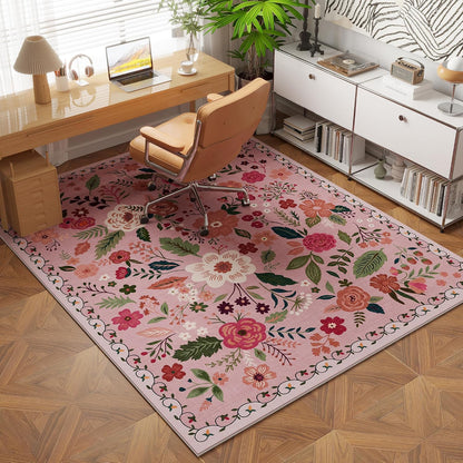 Area Rug 3x5 Washable, Pink