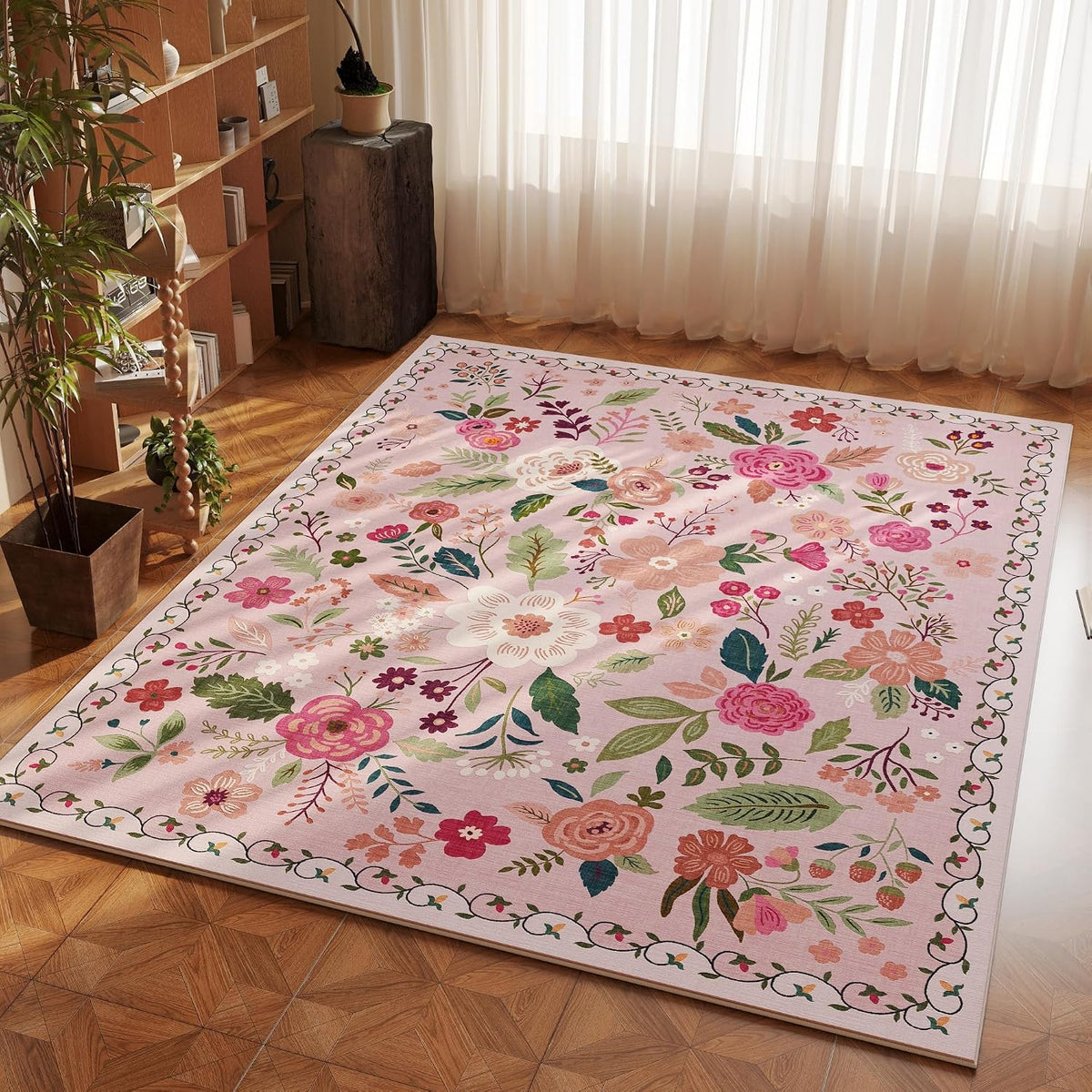 Area Rug 3x5 Washable, Pink