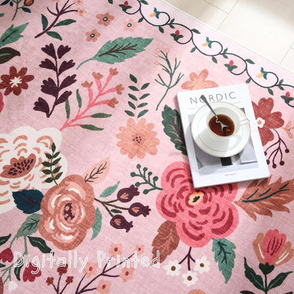 Area Rug 3x5 Washable, Pink