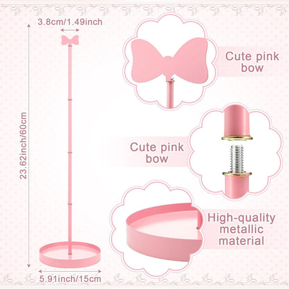 Pink Bow Toilet Paper Holder Freestanding Bathroom Decoration