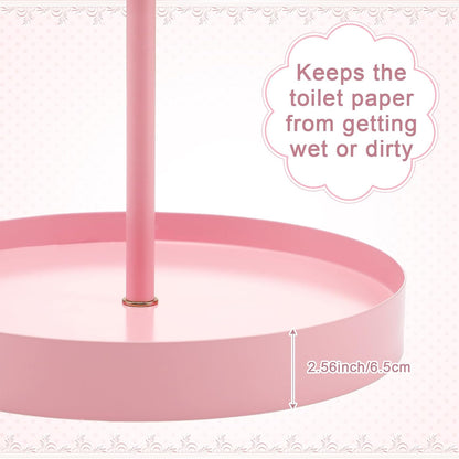 Pink Bow Toilet Paper Holder Freestanding Bathroom Decoration