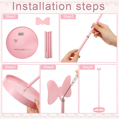 Pink Bow Toilet Paper Holder Freestanding Bathroom Decoration